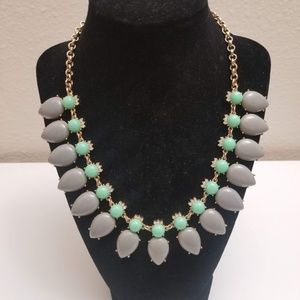 J. Crew Lilac & Turquoise Gem Statement Necklace